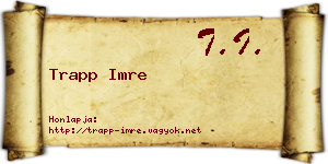 Trapp Imre névjegykártya